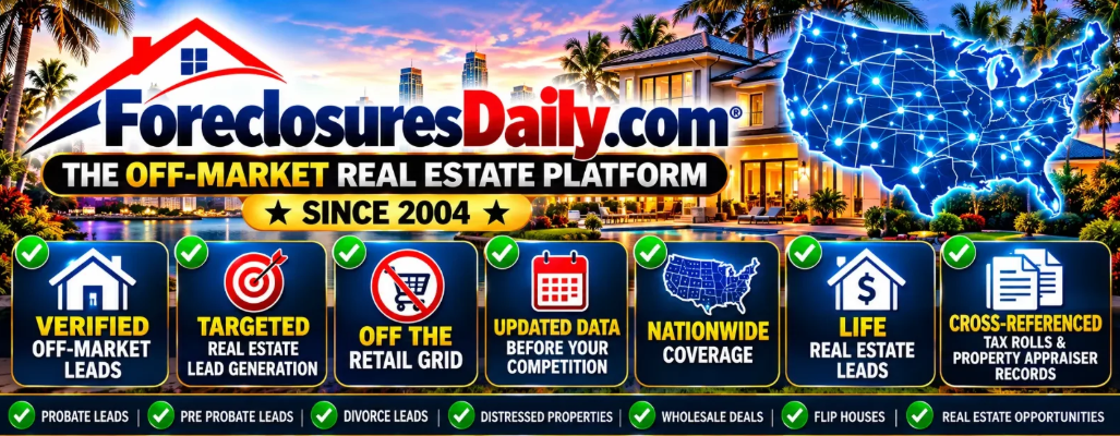 ForeclosuresDaily.com - The Off-Market Real Estate Platform